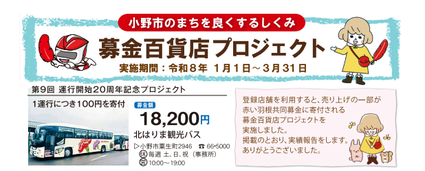 募金百貨店プロジェクト実施報告(北はりま観光バス)