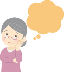 相談を考える高齢の女性のイラスト
